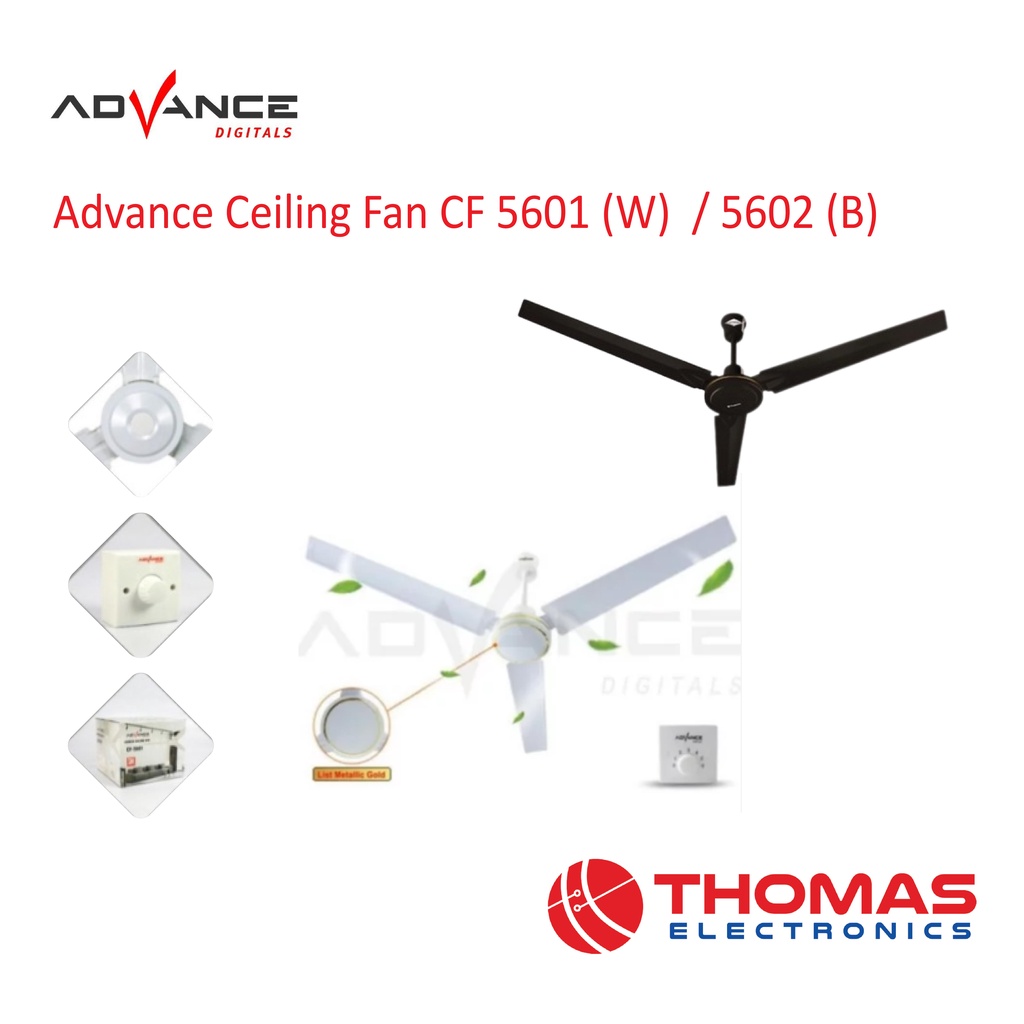 Advance Ceiling Fan 56 Inch CF 5601 CF5601 White CF 5602 CF5602 Black
