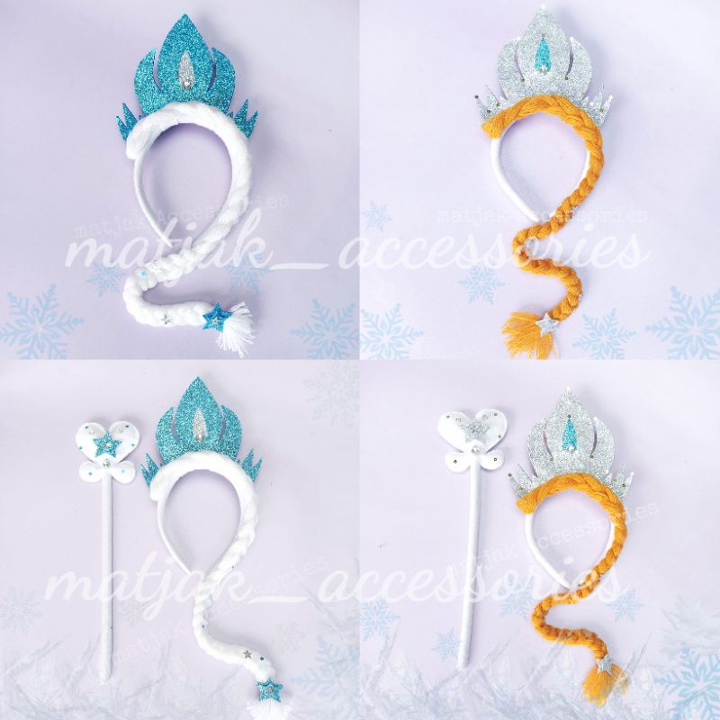 Bando Karakter Disney Frozen Mahkota Kostum Princess Elsa Anna Tongkat Elsa