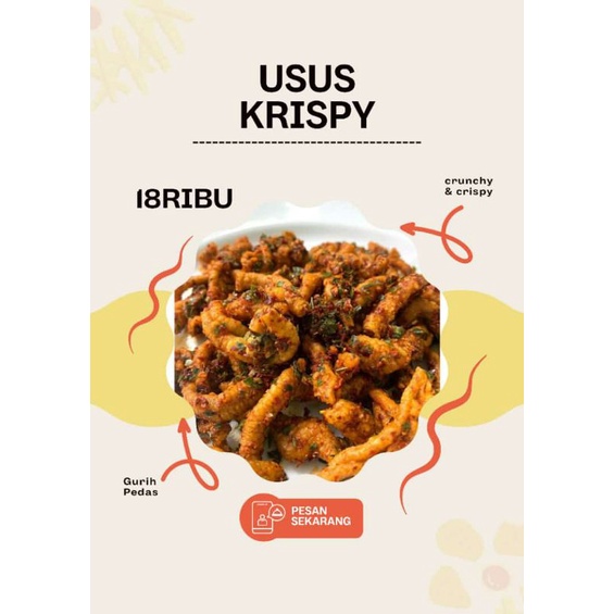 

usus krispy original dan pedas 200gr