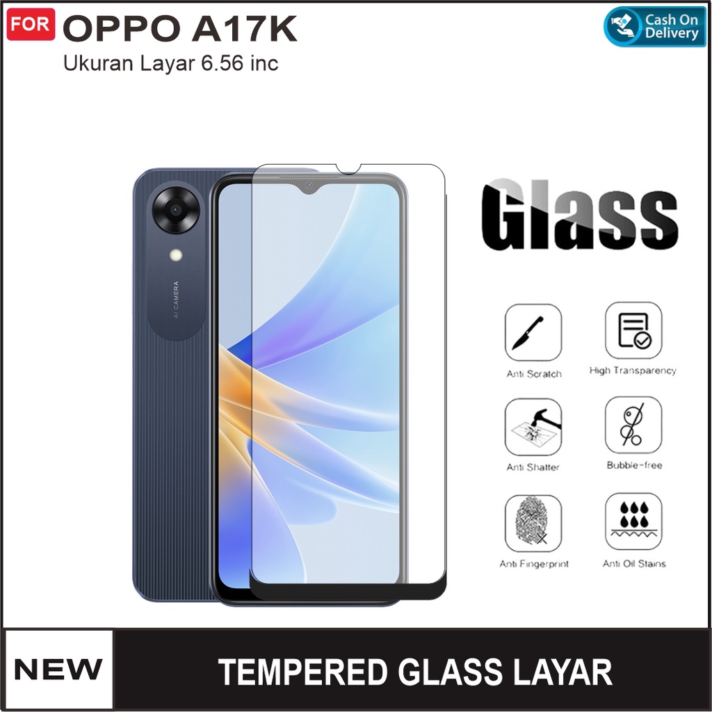 Tempered Glass Layar Oppo A17K Pelindung Layar
