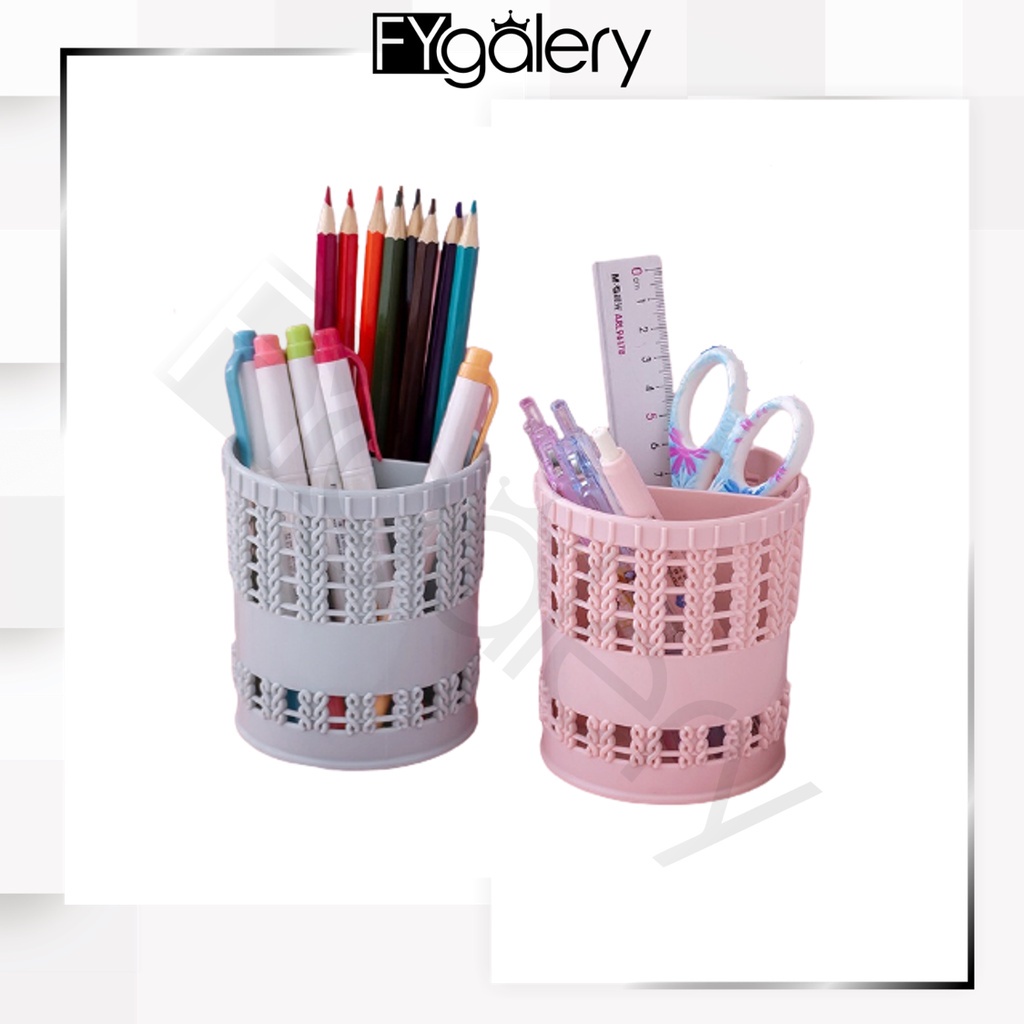 FYGALERY HL0275 Tempat Pulpen Pena Kotak Pensil Bulat Tempat Alat Tulis Tempat Penyimpanan Make Up Organizer Stationery Storage