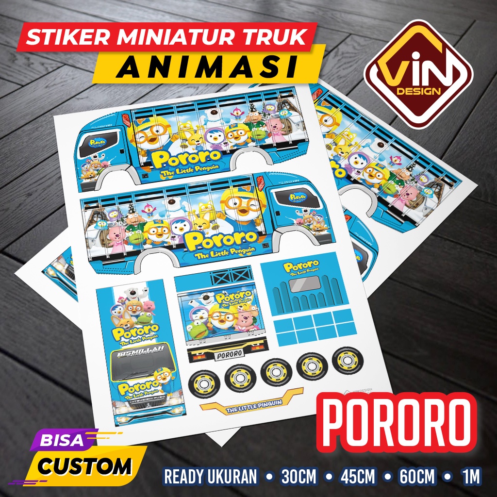 Stiker Miniatur Truk Oleng - Pororo