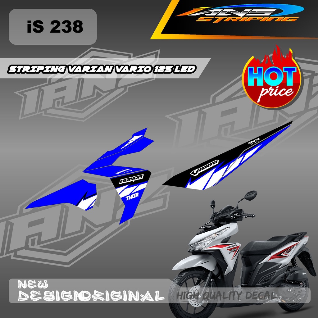 STIKER DECAL VARIO 125 LED SIMPEL / DECAL VARIO 125 LED GRAFIK RACE / STIKER KERETA VARIO 125 LED IS238