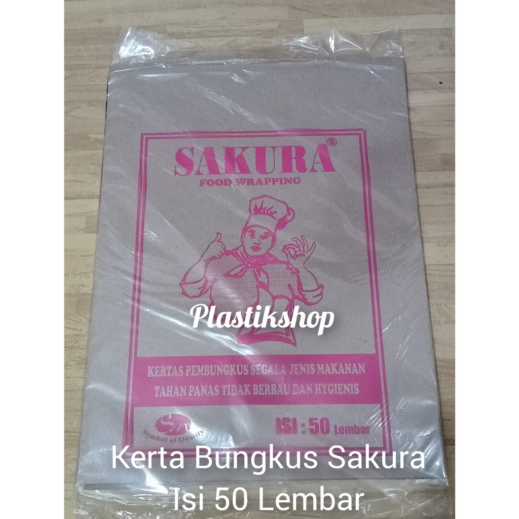 kertas pembungkus nasi / kertas alas piring lidi rotan  bunga royal sakura