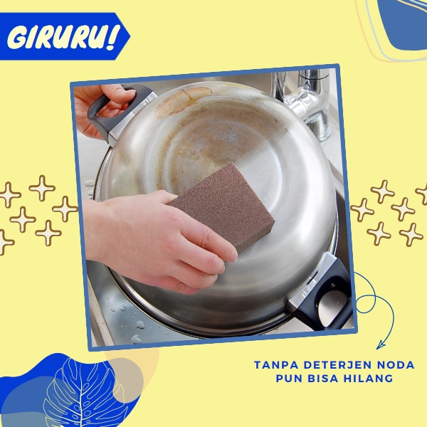 Nano Magic Spons Cuci Pembersih Kerak Noda Panci Piring Penggorengan / Nano Magic Spons Cuci Piring / Sikat WC &amp; Wajan Sabut Serba Guna / Spons Pembersih Kerak Spon Nano Magic Penghilang Kerak Dan Noda Tanpa Deterjen / Nano Magic Spons Pembersih kerak