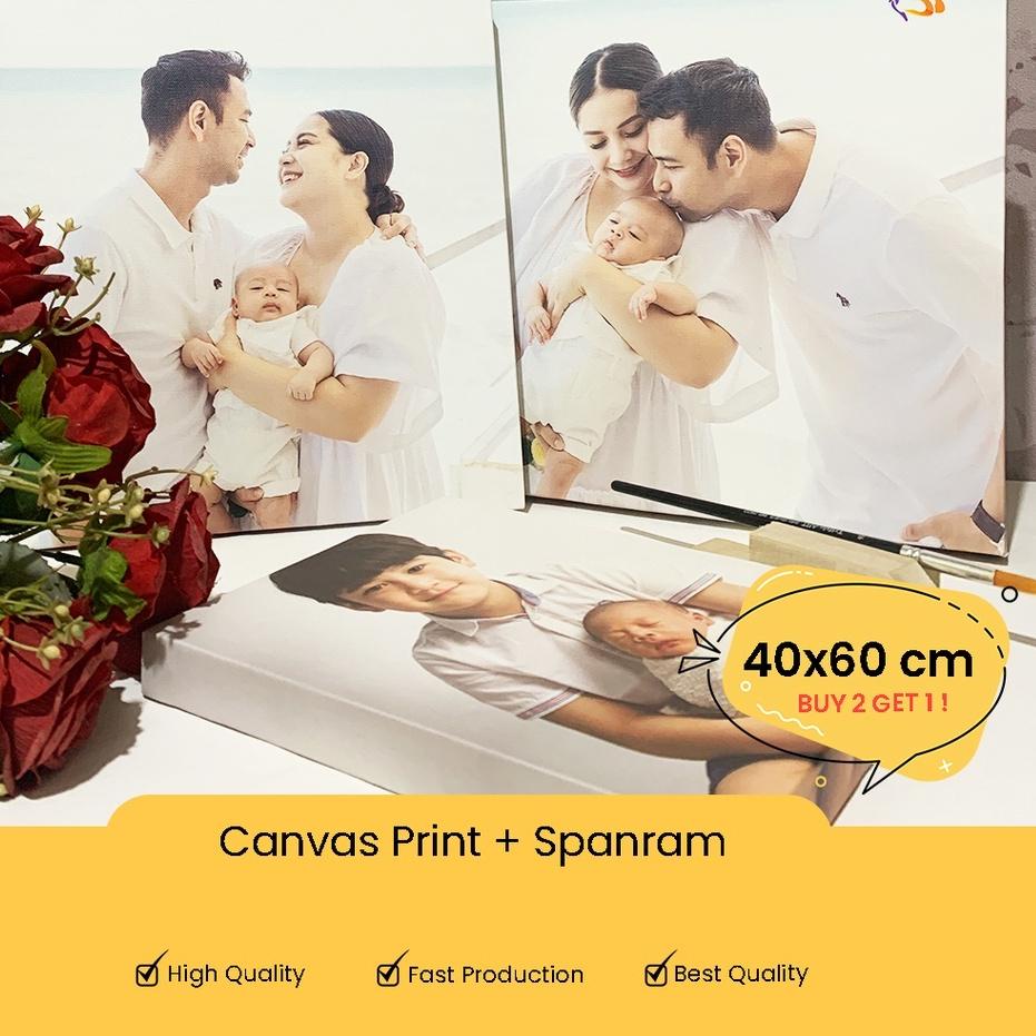 ☏ Cetak foto kanvas 40x60cm 16R/Canvas photo print + spanram ☞