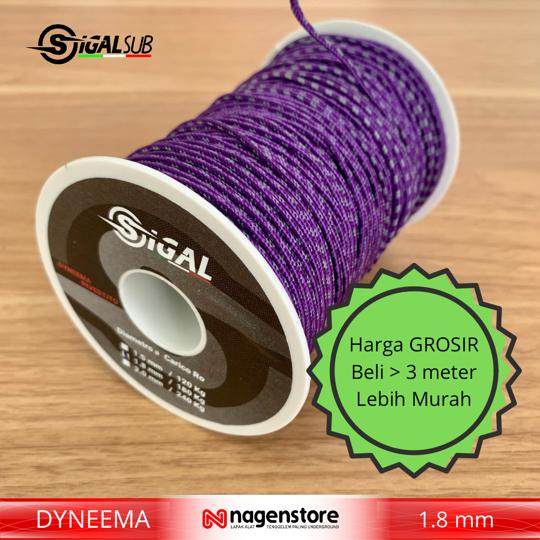 Tali speargun DYNEEMA 1.8mm UNGU PURPLE line speargun SIGALSUB DYNEEMA 1,8mm DYNEEMA 1.8 mm line
