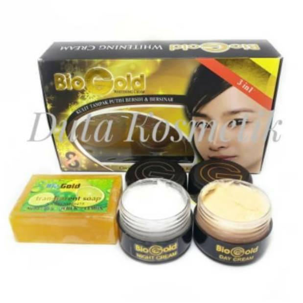 PROMO HARI INI [Buy 3 Free Gold] CREAM BIO GOLD PAKET / CRIM PEMUTIH BIOGOLD 3in1