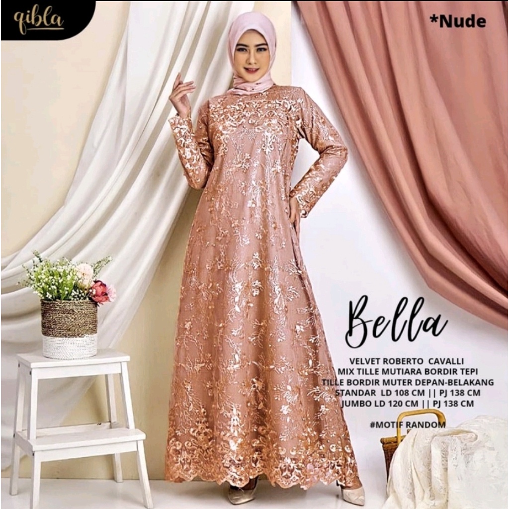 Bella Maxy Arimbi Maxy Dress Brokat Kondangan Gaun Pesta Resepsi Pernikahan Dres Muslim Jumbo xxl Ld 120cm Remaja Muslimah Gamis Lebaran Anak Perempuan Outfit Kondangan Seragam Bridesmaid Enagement Wisuda