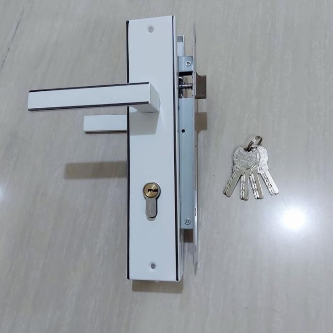 ✸ Handle Kunci pintu rumah Set Besar WHITE Putih Minimalis ✬