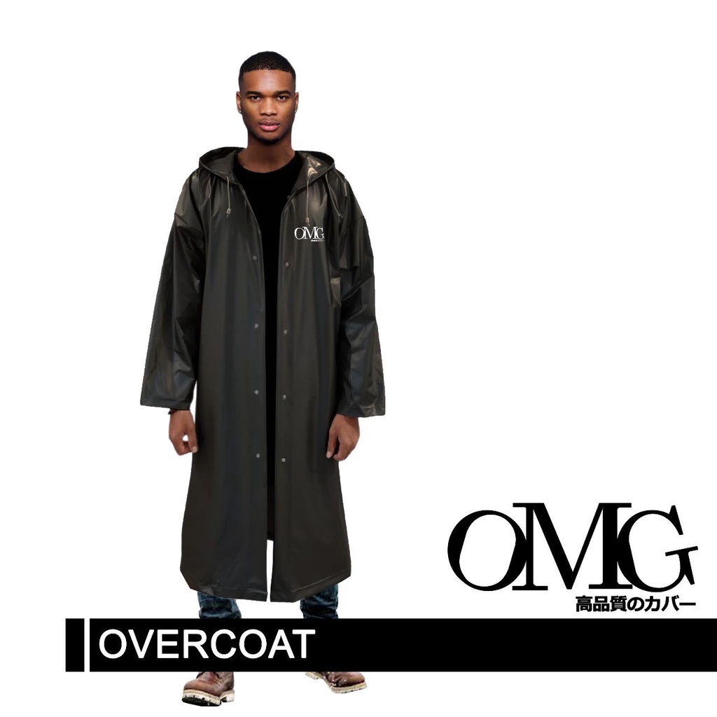 Jas Hujan Longcoat Overcoat Mantel Security Unisex Tahan Air Angin OMG