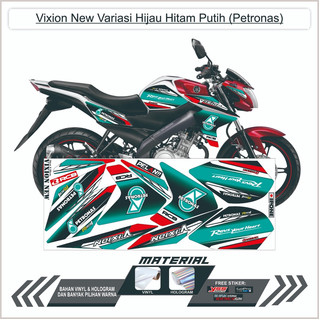 STIKER STRIPING VARIASI VIXION NEW PETRONAS - Sticker Striping Variasi Vixion New Petronas Desain DE