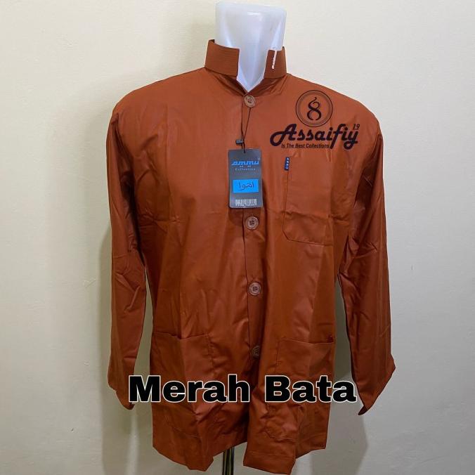 Sale Koko Ammu Merah Bata /BAJU KOKO PRIA/BAJU KOKO DEWASA/BAJU KOKO ANAK/BAJU KOKO LENGAN PANJANG