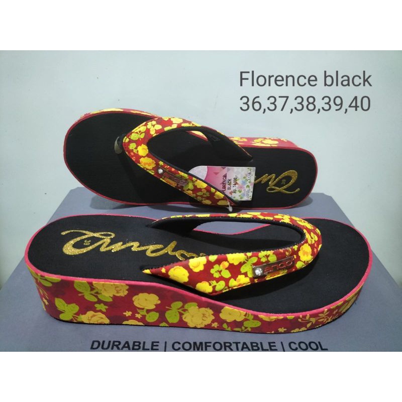 Sandal ANDO Size 36-40 FLORENCE - REGINA - Sandal Jepit Wedges Wanita