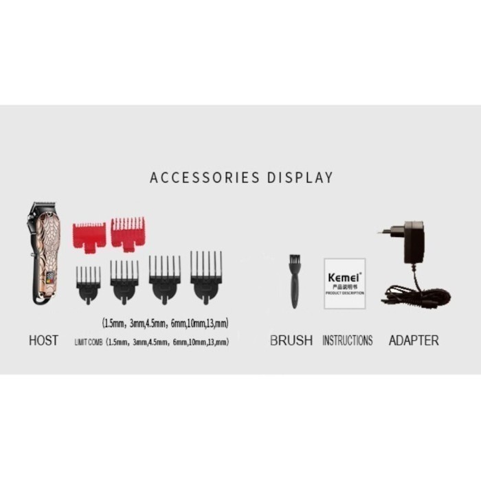 COD Alat Cukur Rambut Kemei Hair Clipper Elektrik KM-2616 Mesin Cukuran Professional electrik led Kemei