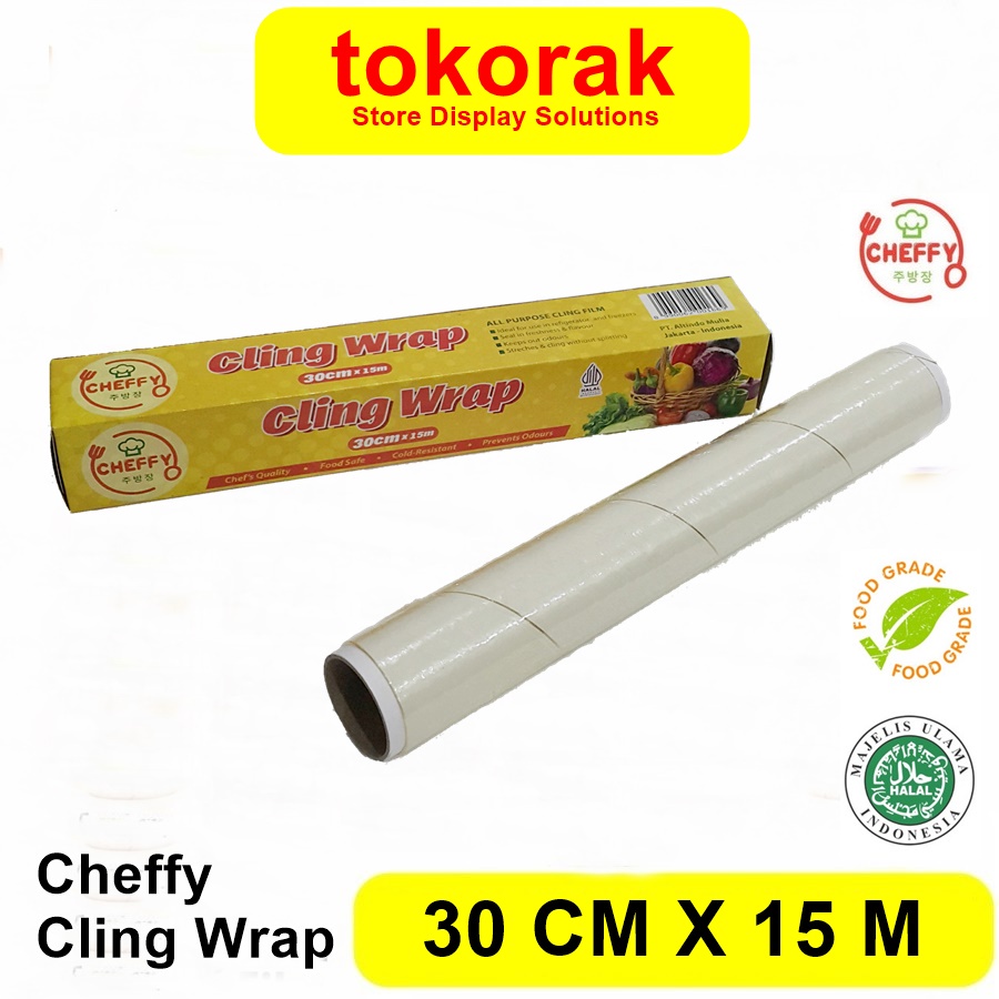 CHEFFY CLING WRAP 30 CM x 15 M PLASTIK WRAPPING FILM WRAP FOOD 15M