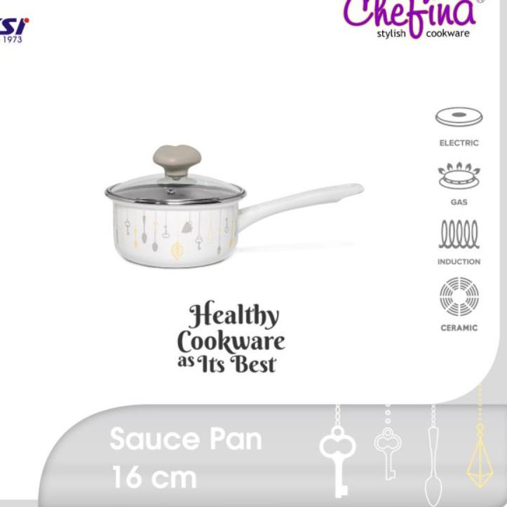 ➪ Chefina Sauce Pan 16 cm Chandelier Panci Enamel ✸