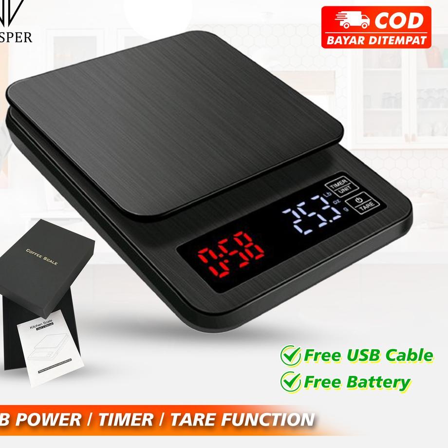➽ Timbangan kopi digital 5kg dengan USB / timbangan dapur USB / coffee drip scale / kitchen scale ♩
