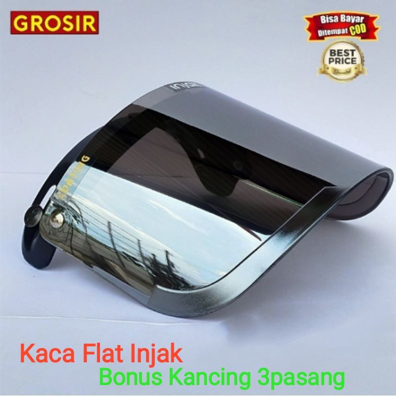 Kaca Flat Helm retro Kaca Helm Flat Kaca Flat/Datar
