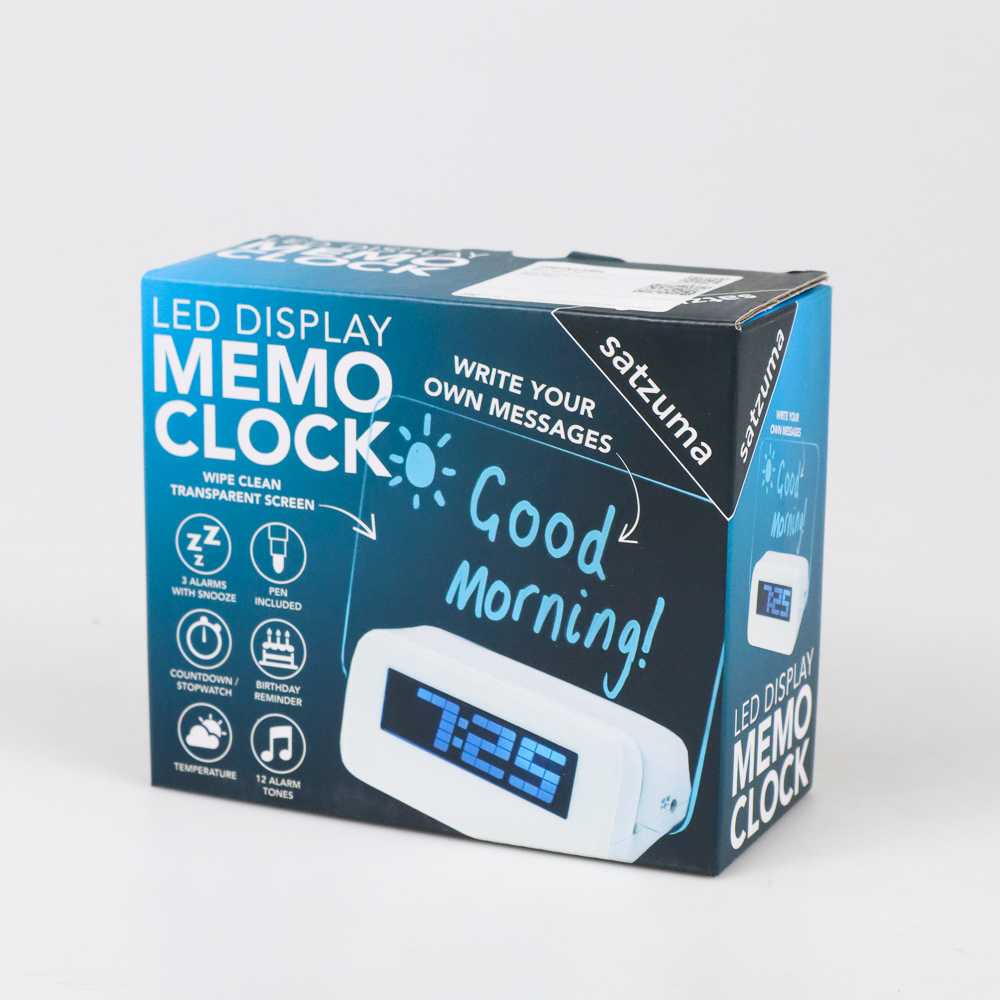 (BISA COD) FTIHSHP Satzuma Jam LCD Display Alarm Clock with Memo Board - 003