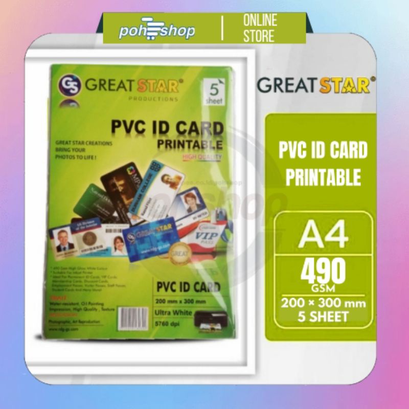 

Great Star PVC ID CARD Printable 5's