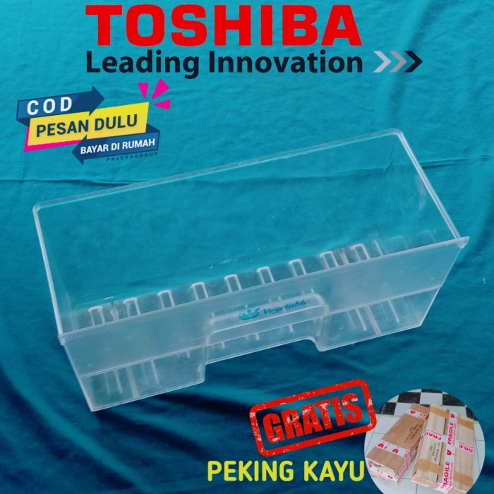 ___] RAK BOX SAYUR DAN BUAH KULKAS TOSHIBA GLACIO ORIGINAL BEKAS BERKUALITA