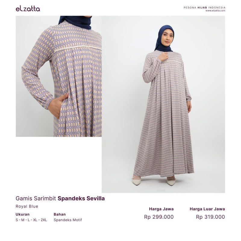 GAMIS ELZATTA TERBARU 2023 GAMIS SARIMBIT SPANDEKS SEVILLA