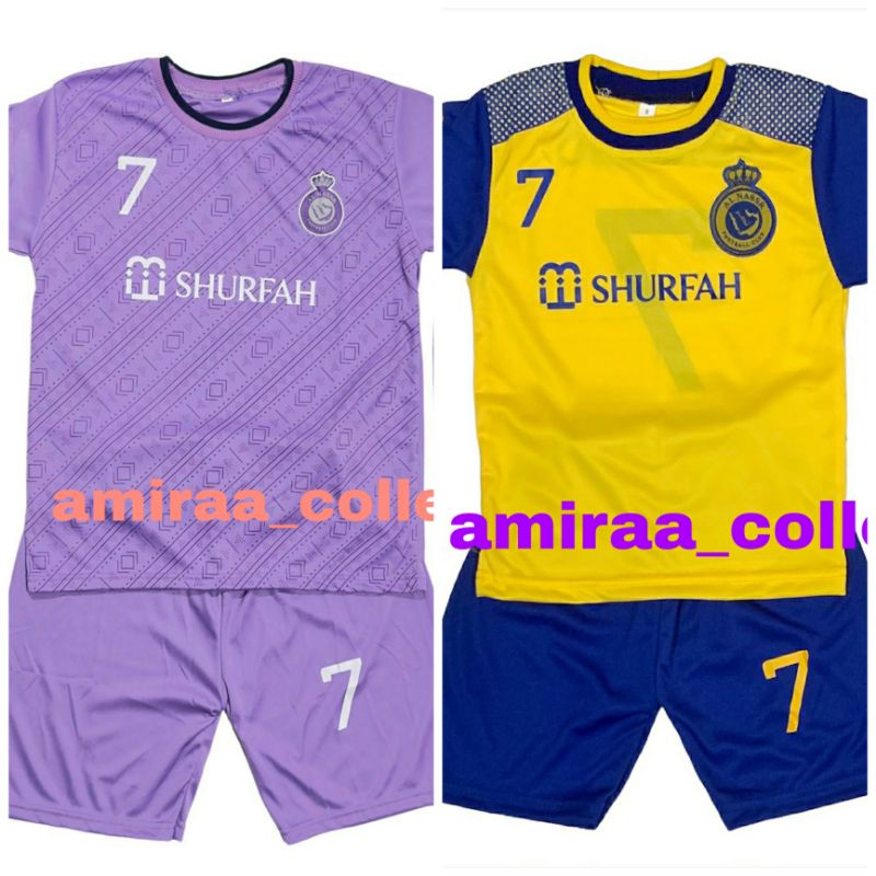 SETELAN BAJU BOLA AL-NASSR ANAK TERBARU  BAJU BOLA ANAK LAKI LAKI TERMURAH