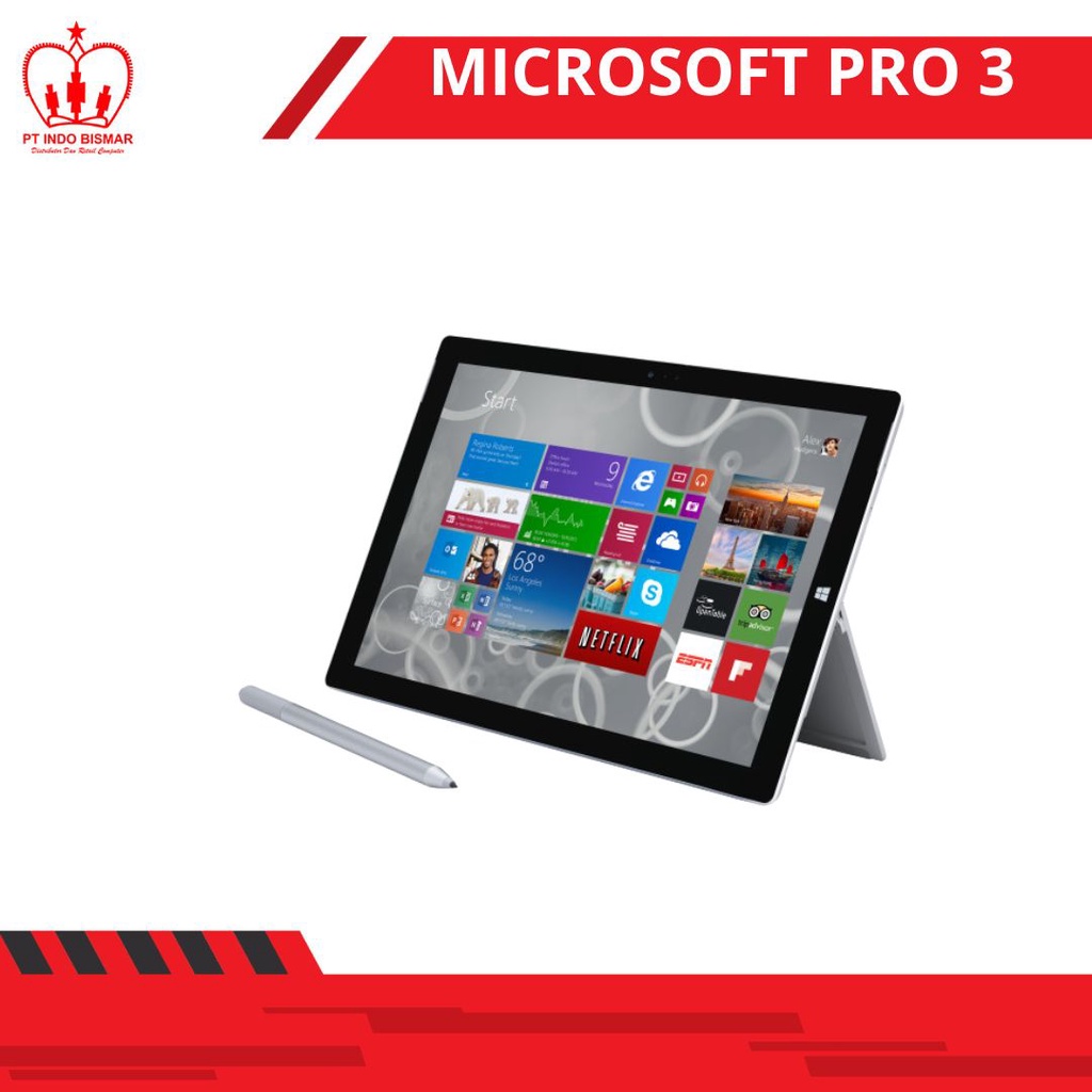 MICROSOFT SURFACE PRO 3 INTEL CORE I5-4300 RAM 4GB / SSD 128
