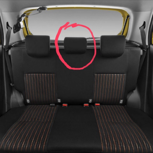 Bantal Mobil Headrest Unt Jok Agya Ayla 2017 Up Jok Belakang Bagian Tengah 1 Pcs