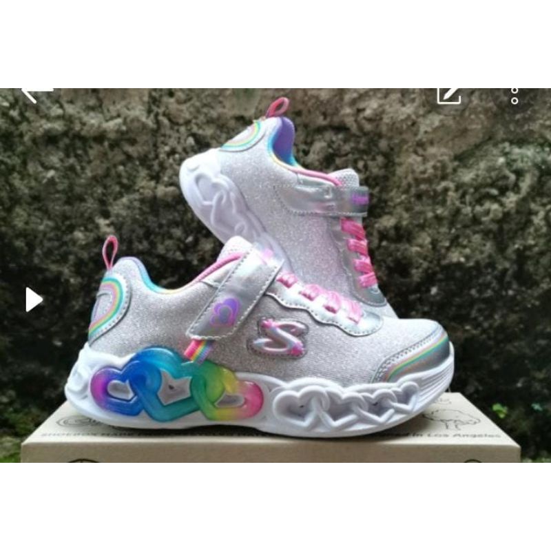 New Arrival Sneakers Shoes Skechers Light LED On/Off Love Anak Perempuan