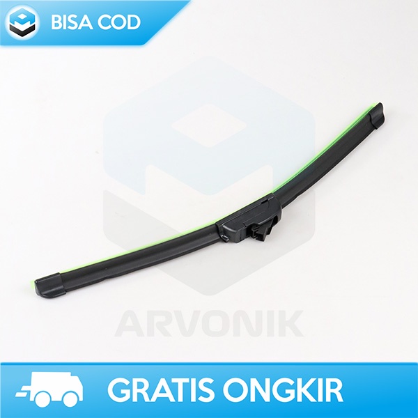 WIPER KACA MOBIL DENGAN PENGAIT TIPE U TAFFWARE KARET PLASTIK 16 INCH