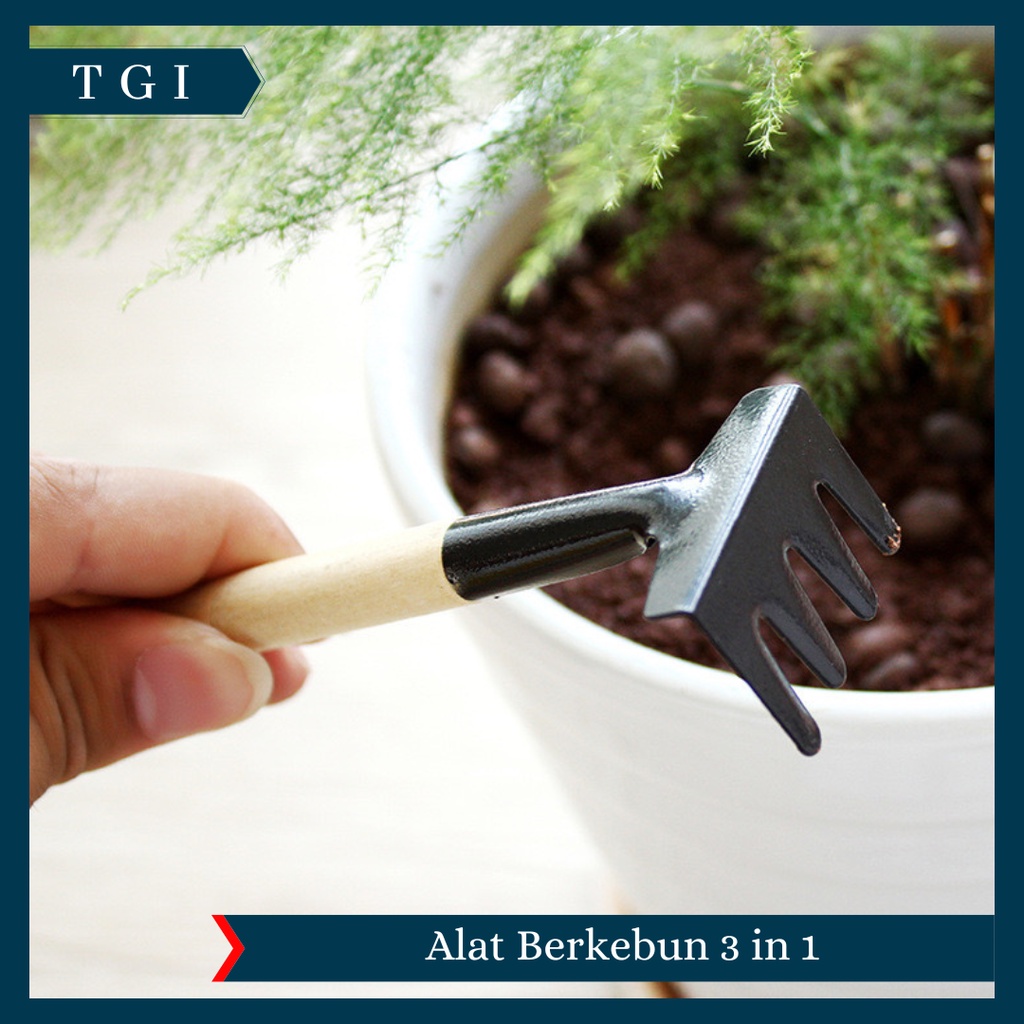 TGI - SEKOP GARPU CANGKUL MINI SET / SET ALAT BERKEBUN / SEKOP SET ALAT BERKEBUN 3 IN 1 / ALAT BERKEBUN MINI 3 IN 1