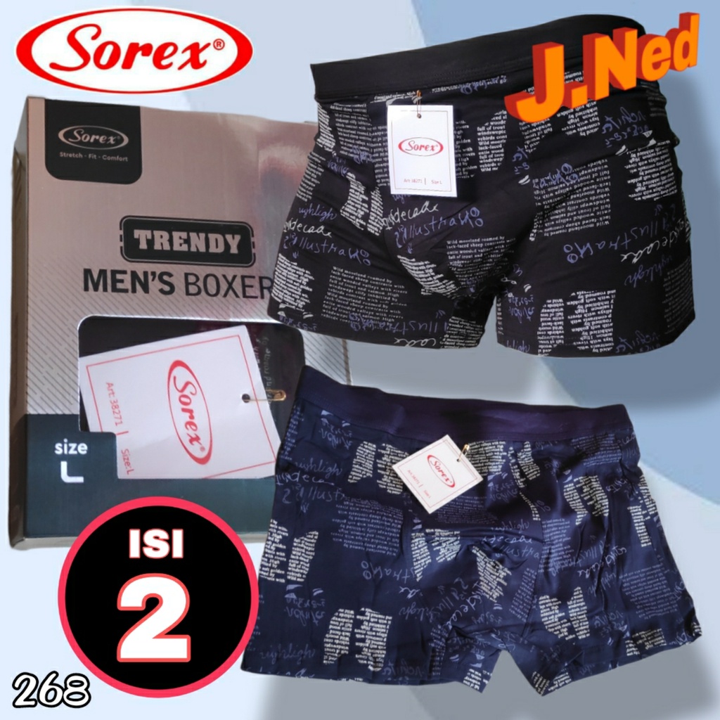 J268D BOXER PRIA SOREX TRENDY SIZE M - XL HARGA PER 1 BOX / 2PCS