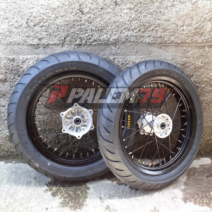 Wheelset Supermoto KLX 230 Paket Ban Velg 17 Tromol KLX230