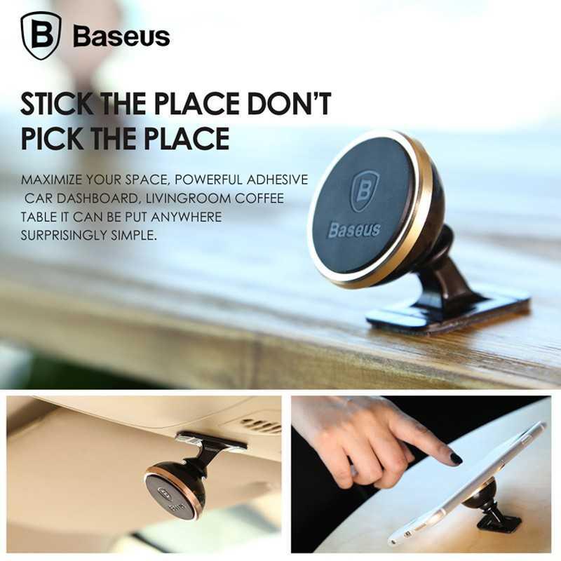 Baseus 360 Rotation Magnetic Car Holder Smartphone - SUGENT-NT0S - Black/Silver