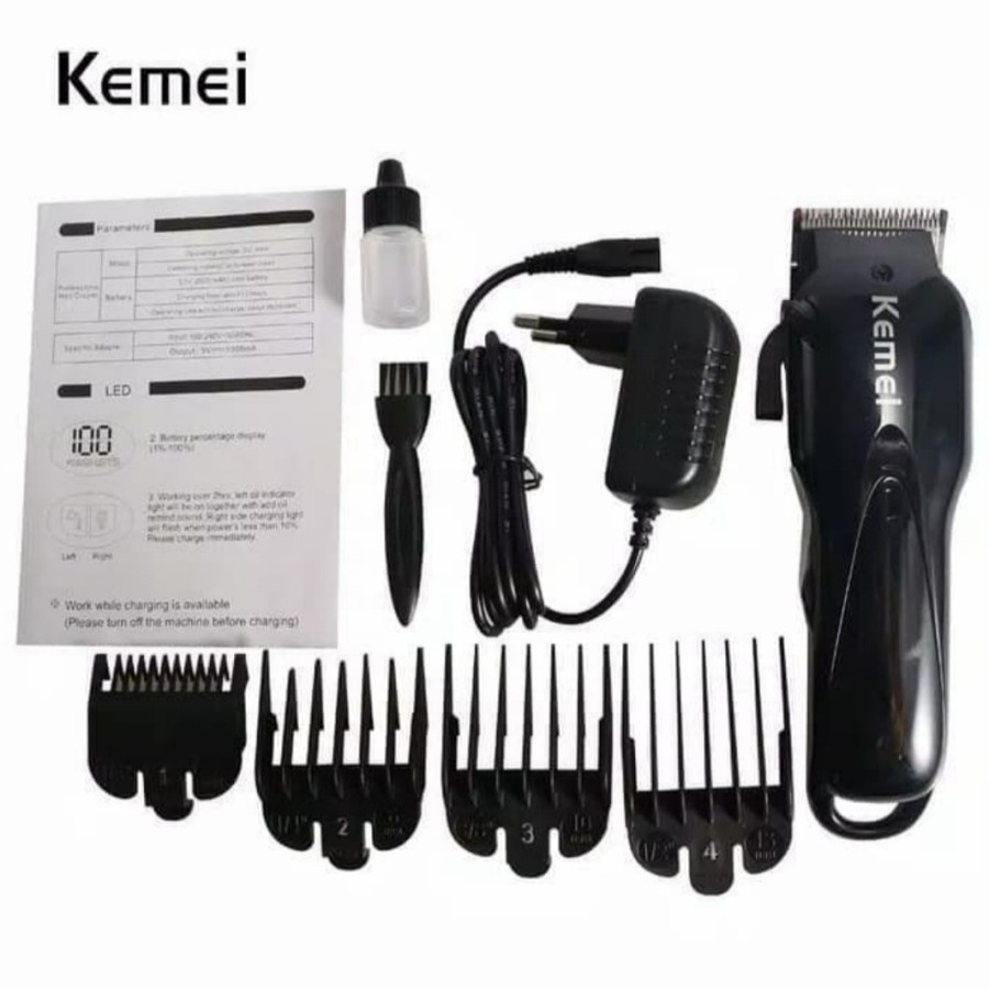 MESIN CUKUR RAMBUT PORTABLE KEMEI KM-1929 HAIR CLIPPER PROFESIONAL LED DISPLAY BERGARANSI