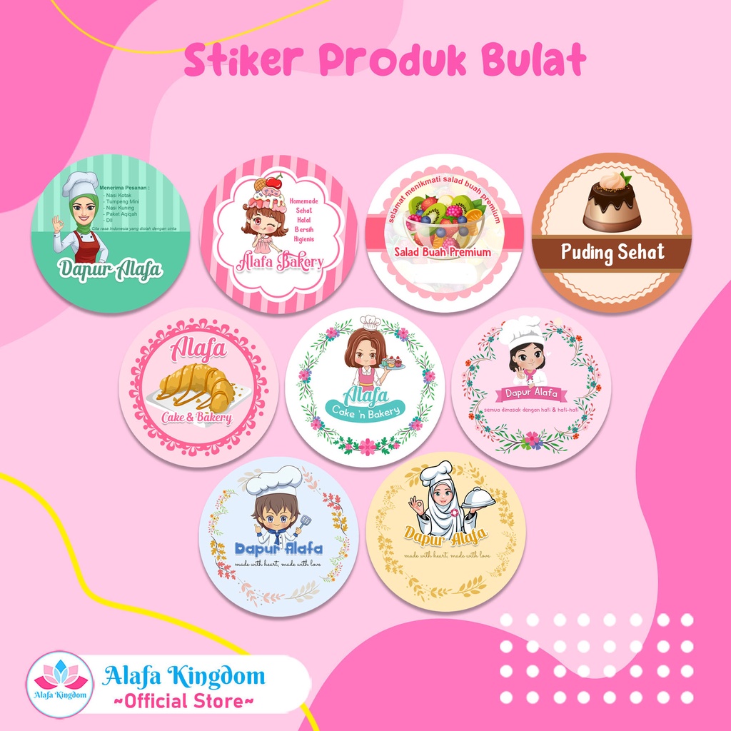 

[alafakingdom] 028-036 Stiker Kemasan Produk | Stiker Produk Toples Kue Kering