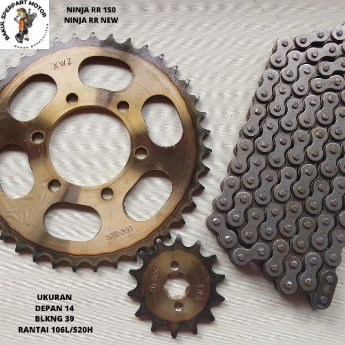 Gear Gir Ger Satu Paket Ninja RR 14-39 T Baja bakar sepuh joss Termurah Gear ninja rr gir set ninja 