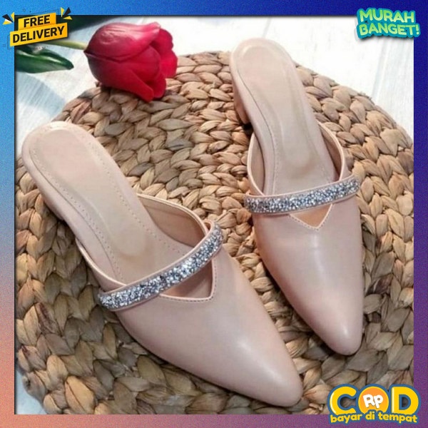 Sandal Wedges Terbaru Jumbo Branded Elegant Tebal Kulit C2M7 Fashion Ori Murah Polos Import Santai P