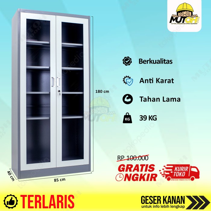 

Lemari Arsip Lemari Besi Filling Cabinet - Pintu Kaca Swing Tarik Star Seller
