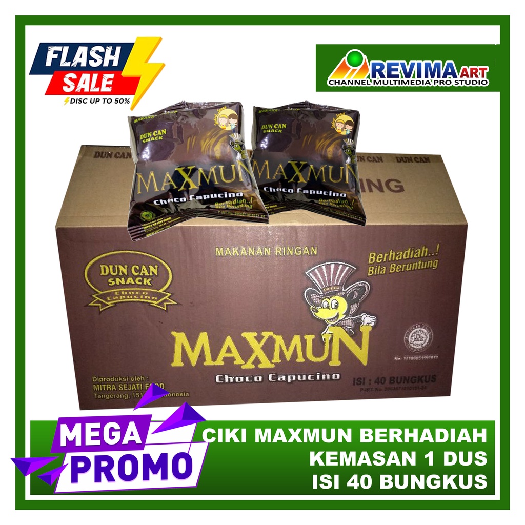 

Snack Ciki MAXMUN Berhadiah Kemasan 1 Dus isi 40 bungkus