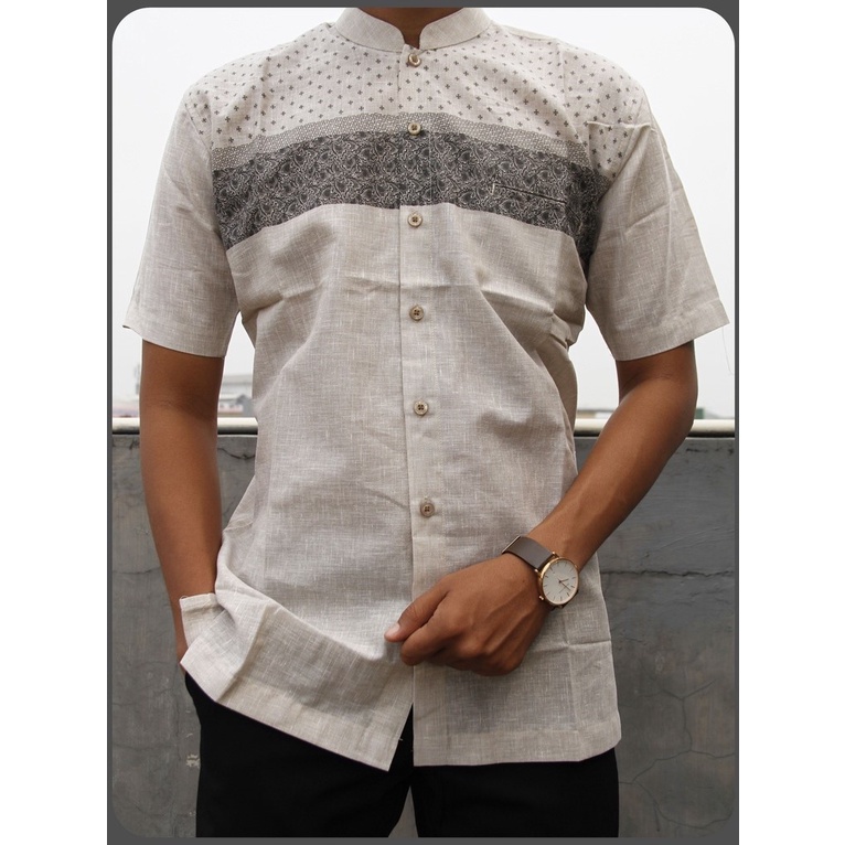 [COD] Baju Koko Pria Lengan Pendek Motif Printing 14 Baju Muslim Pria original brand matahari