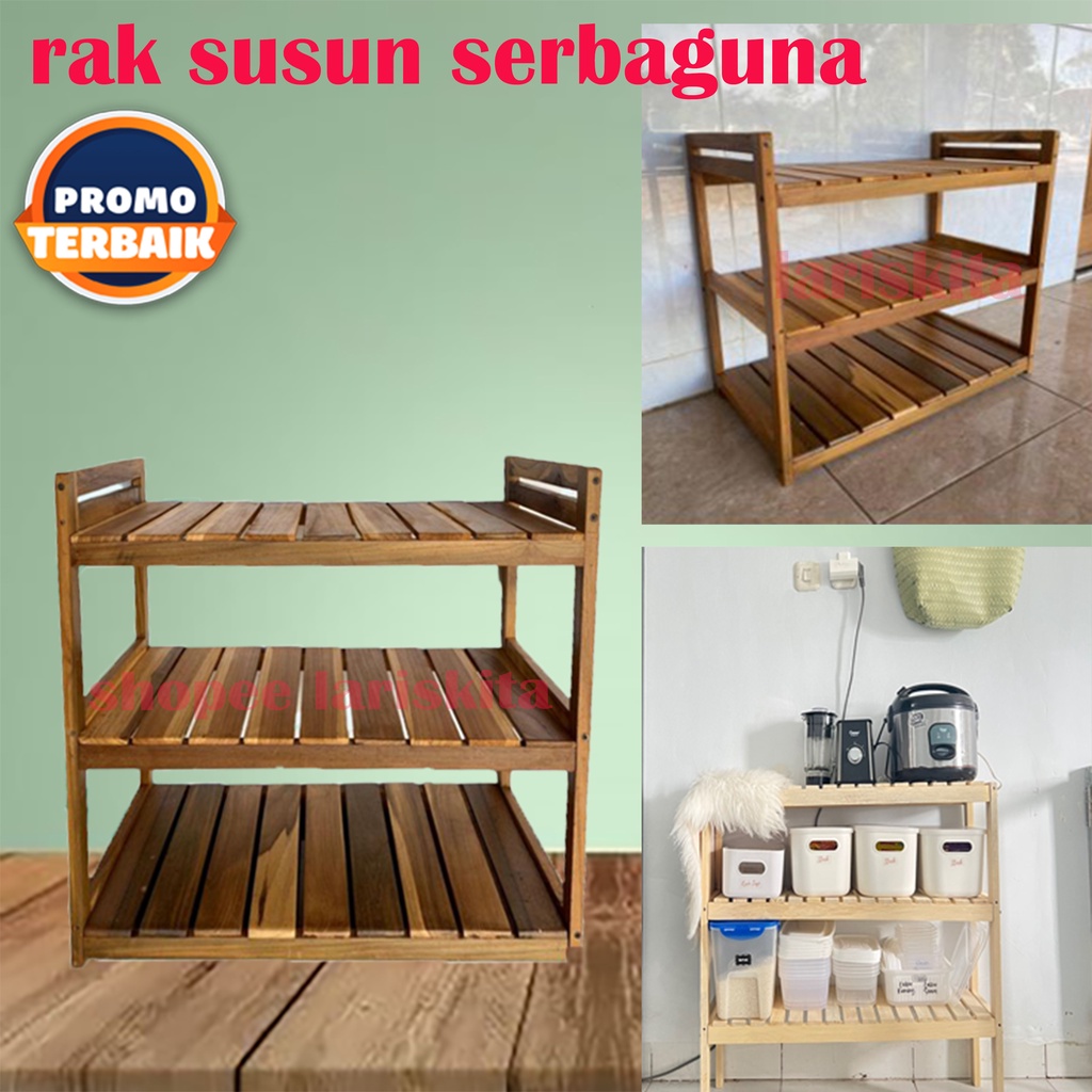 Wooden Shelf Rak dispenser rak sepatu / Rak Serbaguna / Rak Susun / Rak Minimalis / Rak Kayu