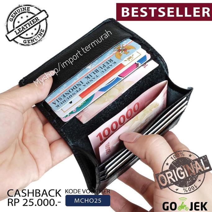 

Terbaru !!! Dompet Kartu Kulit Asli Pria Wanita Card Holder 23 Black