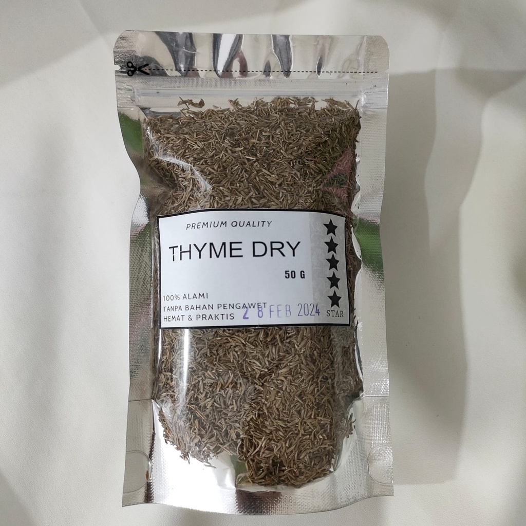 Dried Thyme 50 Gram Daun Thyme Kering Pilihan Premium Asli 100% Murni Bumbu Rempah Masakan Dapur TERMURAH TERLARIS