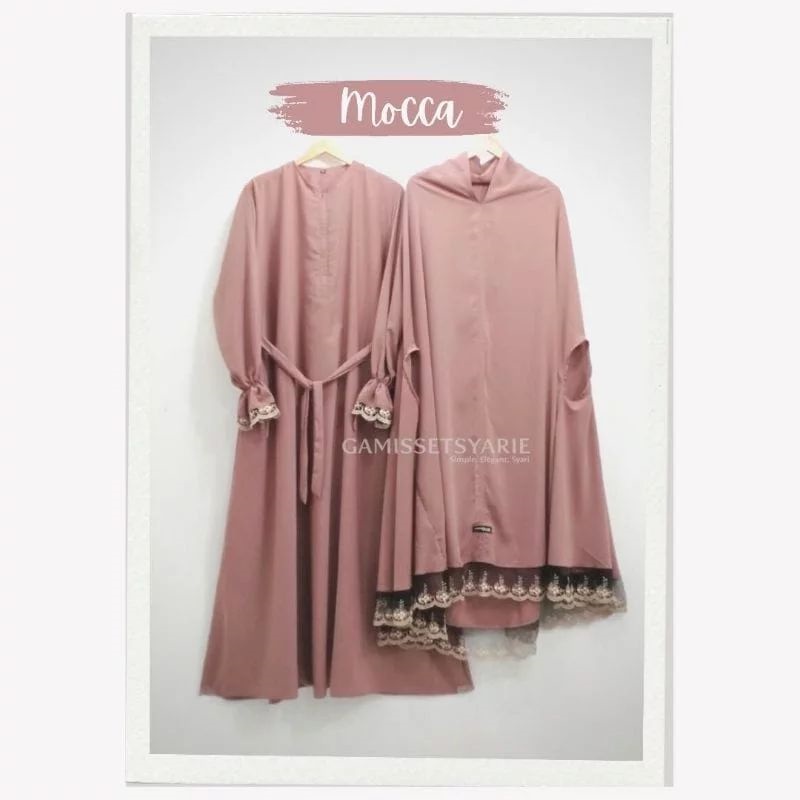 LS - Gamis Syari Annur Bahan Crinkle Airflow Polos Model Terbaru Set Hijab Panjang Gamis Polos Simpl