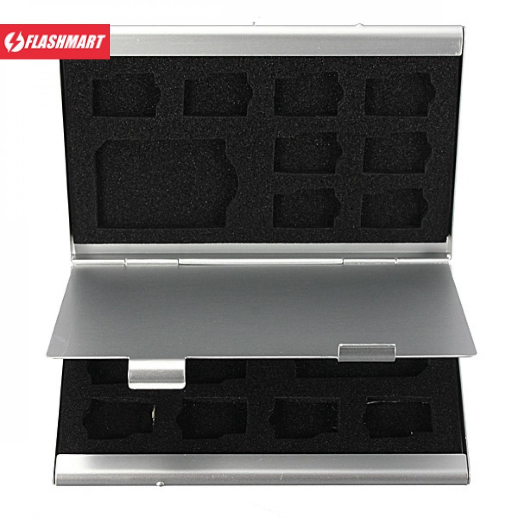 Flashmart Metal 18 in 1 Aluminium 16 Micro SD and 2 SD Card Storage Box - JJC