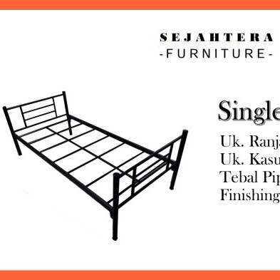 Tempat Ranjang Single Ranjang Besi Single Ranjang Ukuran 90 Kuat Murah
