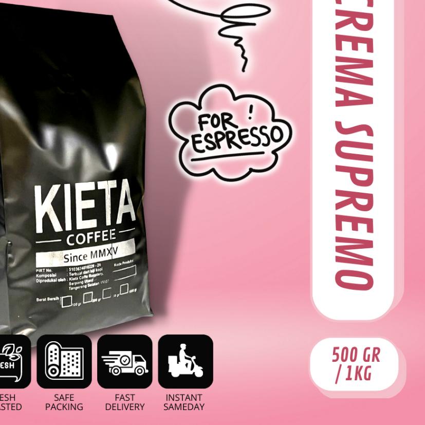 

➪ Kopi Crema Supremo Espresso Blend 1kg - 100% arabika by kieta coffee ✰